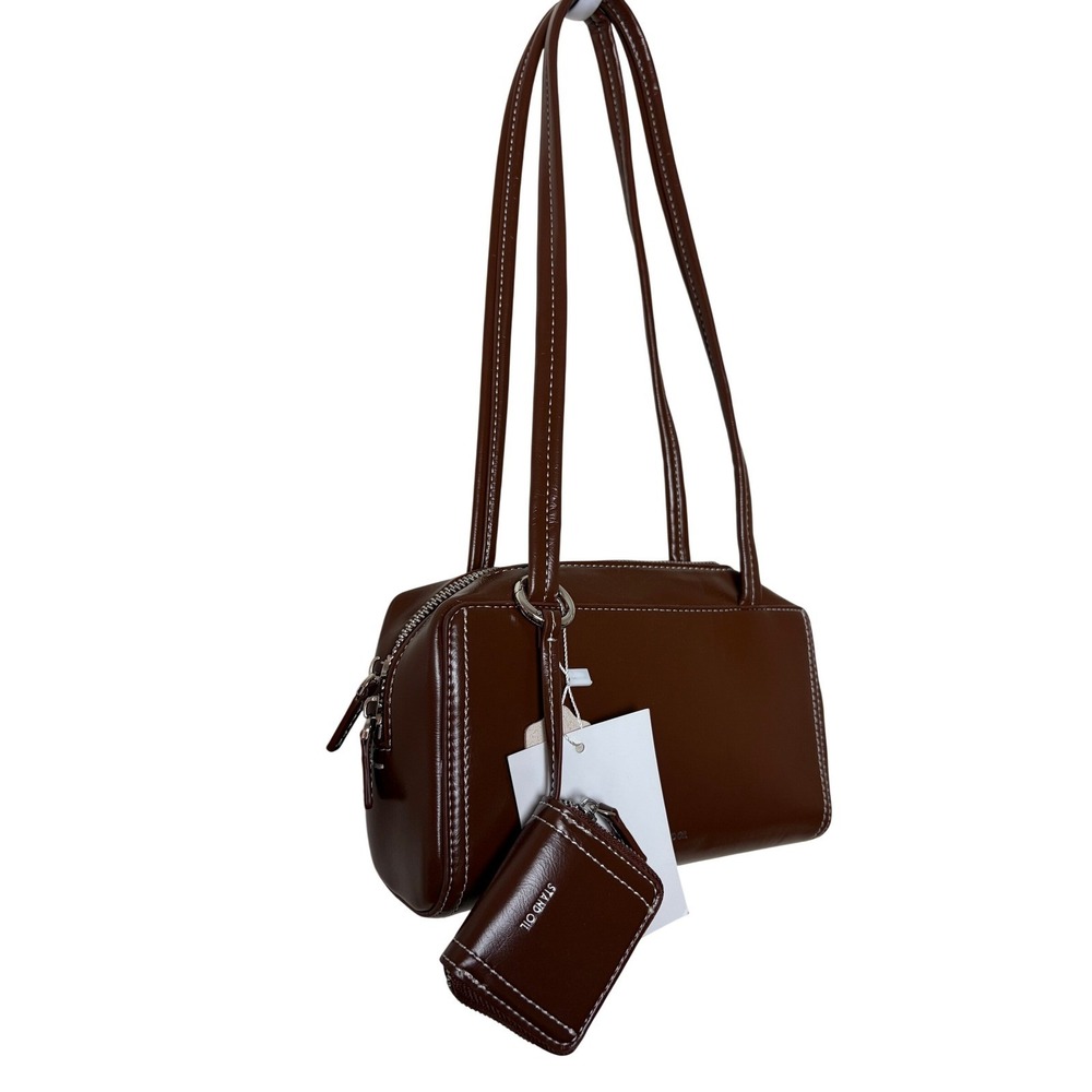 Stand Oil Post Bag Mini Brown Vegan Leather Shoulder Bag with Mini Pouch NWT